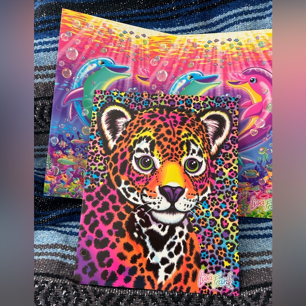 Lisa Frank 2 Pocket Portfolio Folder 3-Hole folders